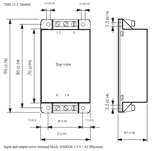 Terminal board set for TMS 25105C 185025